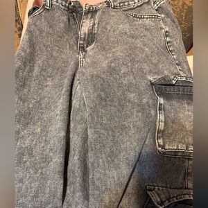 SHEIN Charcoal Wide Leg Jeans